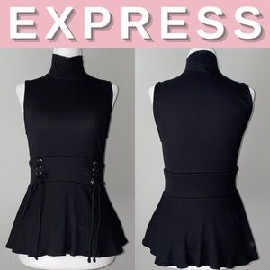 NEW Express Turtleneck Laceup Fit & Flare Tank; XS